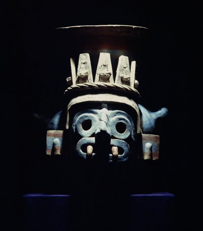 Kohlenbecken, das Tlacoc darstellt, Späte Postklassische Periode (Keramik) von Aztec